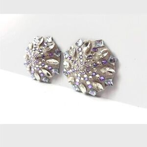 Elegant Silver and Purple Rhinestone Pasties